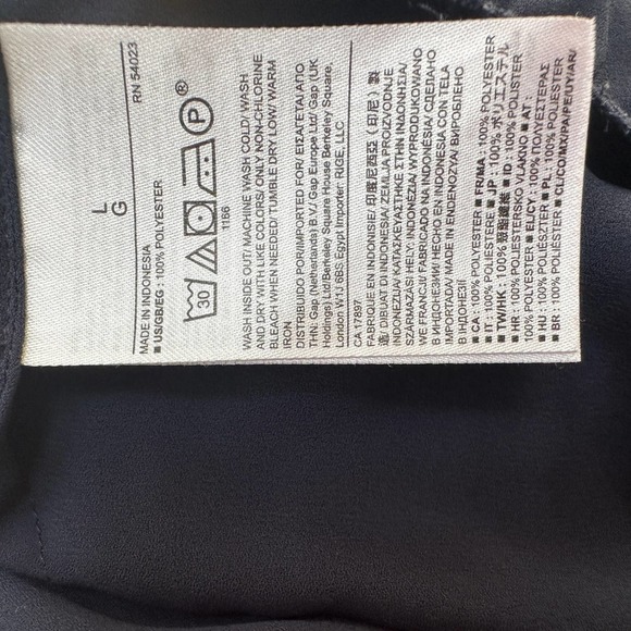 Banana Republic Navy Sleeveless Ruffle Bottom Women’s Blouse, Size L - Picture 4 of 5